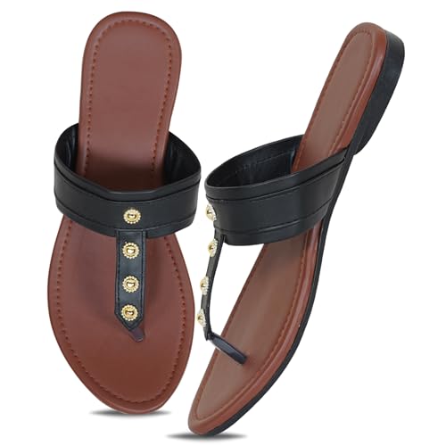 Image of Women's Slippers | Comfortable Flat Chappals for Women with Bow Detail | Stylish Casual Chappals, Trendy Summer Sandals, Comfortable Footwear for Daily Use