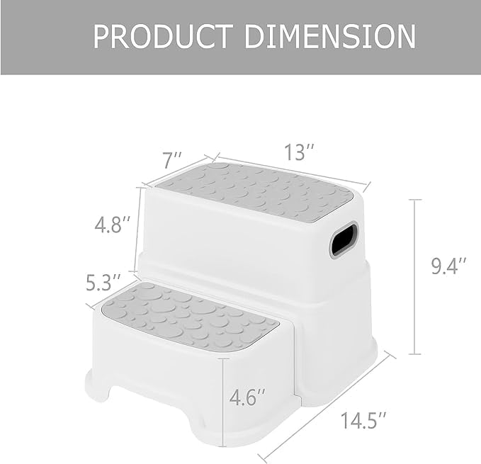 Image of Stackable Plastic Step Stool, Dual-Usage Footstool & Small Bench, Durable Hand Wash Step Stool, Non-Slip Safety Footstool for Bathroom, Living Room, Bedroom