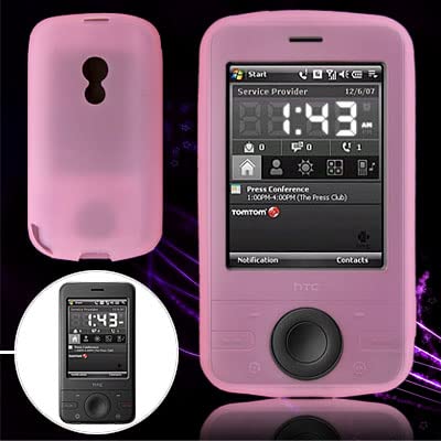 Ruilogod Pink Silicone Skin Mobile Phone Case for Dopod P660 HTC P3470
