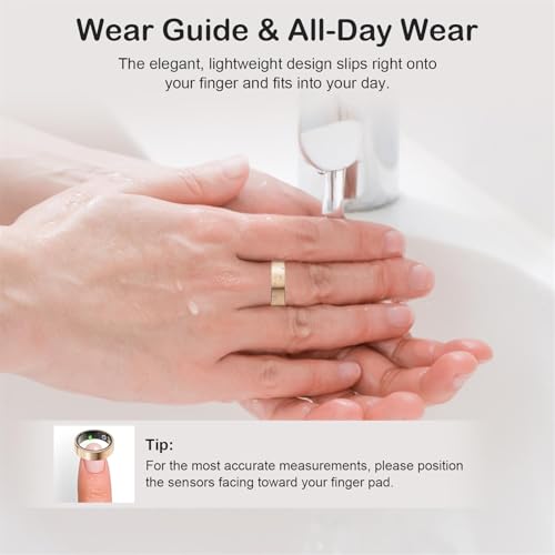 Smart Ring for Women Men, Smart Ring Fitness Tracker, Fit Ring with Sleep Monitor, Heart Rate, Step Counter, Long Lasting Battery Life, No Subscription Fee, Android & iOS Compatible (Rose Gold, 10#) by Genhaoqi - Image 8