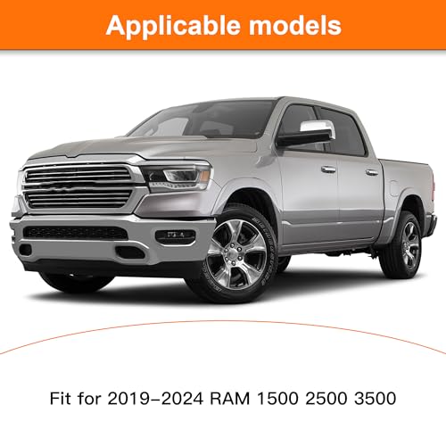 Image of Rear Tailgate Emblem for 2019-2024 RAM 1500 2500 3500, Matte Black American Flag Back Tailgate Badge Logo