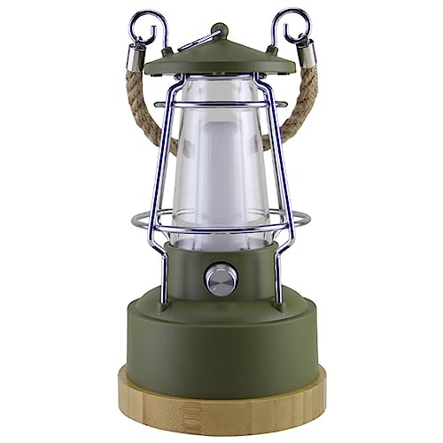 Pyanegn LáMpara de Camping Retro Multifuncional LáMpara de Camping AtmóSfera AtenuacióN Continua LáMpara de Caballo Carga de Doble PropóSito (Verde)