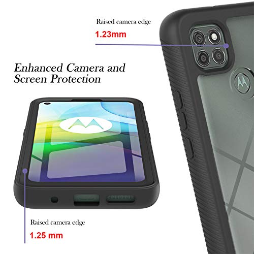 Ivy Moto G9 Power 3In1 Heavy Armor Rugged Case With Built-In Screen Protector For Motorola Moto G9 Power Case - Black #TOP4