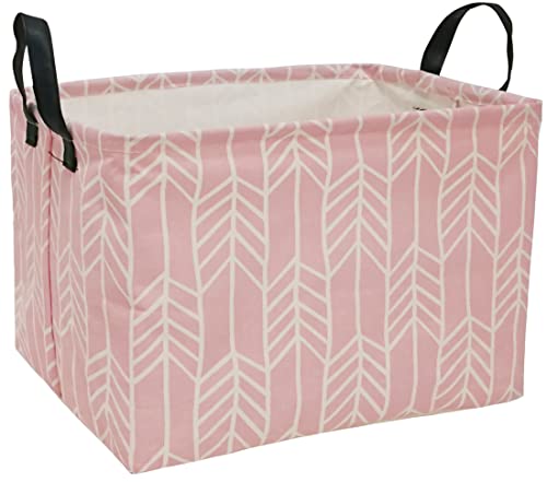 Image of Girls Storage Basket Foldable Pink Box Baby Hamper Collapsible Organizer Bin Gift Shelf for Home and Kitchen Outdoor