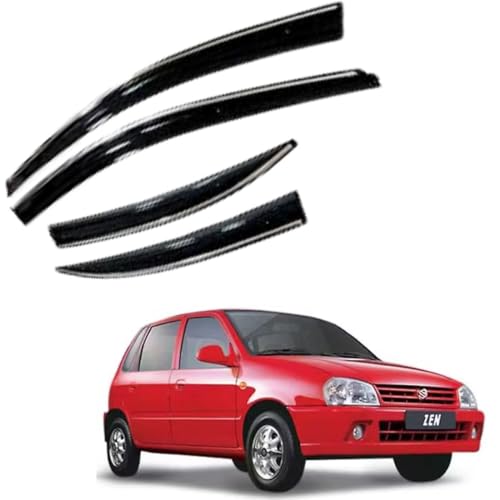 Image of CAR SAAZ Chrome Line Door Visor for Zen (Set of 4Pcs) | Rain Guard | Wind Deflector