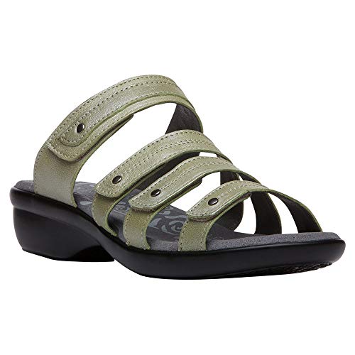 Propét Womens Aurora Slide Athletic Sandals Casual Low Heel 1-2" - Silver - Size 6.5 2E #TOP1