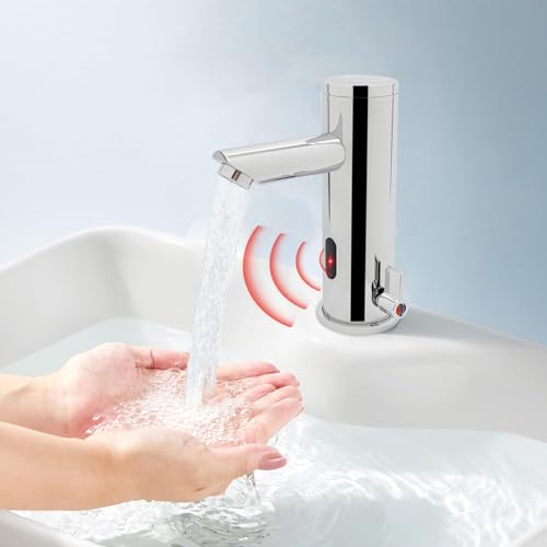 Grifo con sensor infrarrojo, grifo de lavabo de inducción automática, grifo de baño de doble uso caliente y frío para escuelas, hoteles, centros comerciales y otras áreas públicas