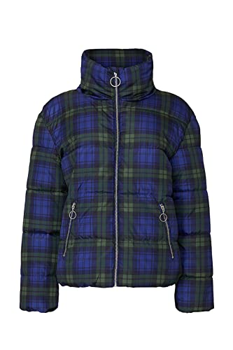 Slate & Willow Rent The Runway Pre-Loved Blue Plaid Puffer Jacket2