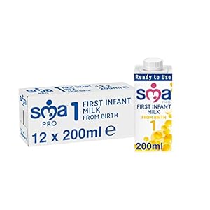 SMA PRO First Infant Baby Milk, From Birth,  Ready to Drink, Liquid Formula 200 ml (Pack of 12)