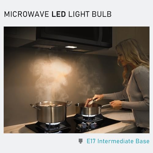 Image of Maelsrlg LED Microwave Light Bulbs Under Hood, E17 LED Bulb Dimmable for Range Hood 40W Equivalent, 3W 380 Lumens, LED Appliance Light Bulb Over Stove, Neutral White 4000K, 2 Pack