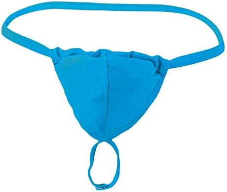 NiceOne Men's Sexy Novelty Thongs Sretch G-String T-Back Athletic Comfort Breathable Micro Thong Briefs Underwear Lingerie Briefs Athletic Supporters for Men with Cup Light Blue One Size
