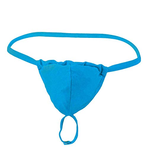 Niceone Men's Sexy Novelty Thongs Sretch G-String T-Back Athletic Comfort Breathable Micro Thong Briefs Underwear Lingerie Briefs Athletic Supporters For Men With Cup Light Blue One Size #TOP4