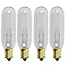 OCS Parts 7T6-130V-CS Light Bulbs | 4-Pack | 7W 130V T6 e12 Candelabra Base | Replacement Clear White Lamps
