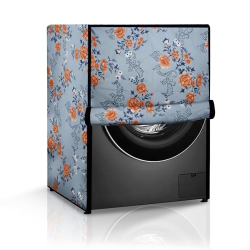 Image of Robustt Front Load Fully Automatic Washing Machine Cover for 6 kg, 6.5 kg, 7kg & 7.5 kg (Printed) | Waterproof & Dustproof Polyester Fabric with Zipper | Protection Cover | 59 x 59 x 86 cms