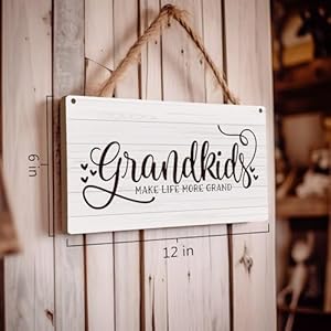 Huestergrandparentswoodplaquesigngrandkidswalldecorgrandparentsgrandmagrandpagiftsfromgrandkidsgrandchildrengrandkidsmakelifemoregrandhomewallhangingdecor12x6inches Urban Country Home Decor Huester grandparents wood plaque sign grandkids wall decor grandparents grandma grandpa gifts from grandkids grandchildren grandkids make life more grand home wall hanging decor 12×6 inches urban country home decor