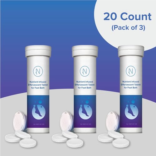M PAIN MANAGEMENT TECHNOLOGIES Diabetic Foot Soak Effervescent Tablets Foot Care by Nerve Spa, Anti-Swelling, Rehydrate The Foot, Foot Care Nutrients – 96 Tablets (3 Tubes)