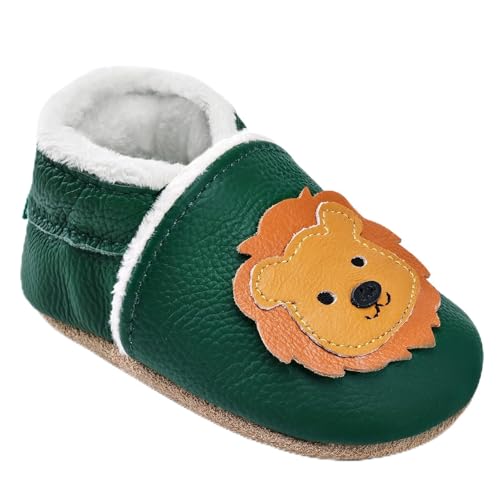 IceUnicorn - Scarpine per gattonare invernali per neonati, in morbido pile, con fodera calda, scarpe per primi passi in pelle liscia e morbida, 12-18 mesi