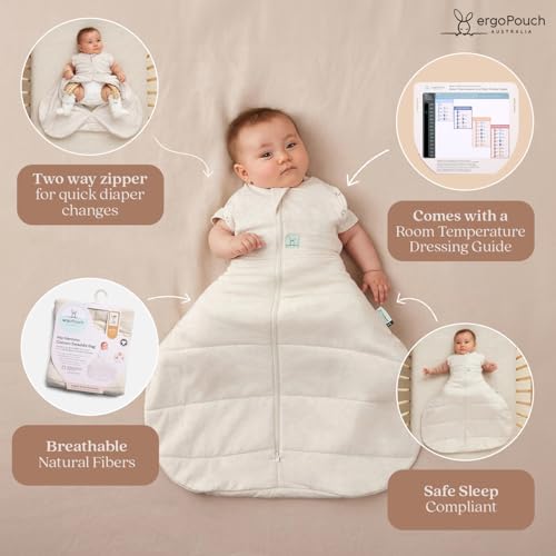Image of ergoPouch Hip Harness Cocoon Swaddle Sack 1.0 TOG - Safe Sleep for Braced Babies, Fits Pavlik & Rhino Braces, Converts Arms In /Out, Extra Room for Hip Harness, Breathable (3-6 Months, Oatmeal Marle)