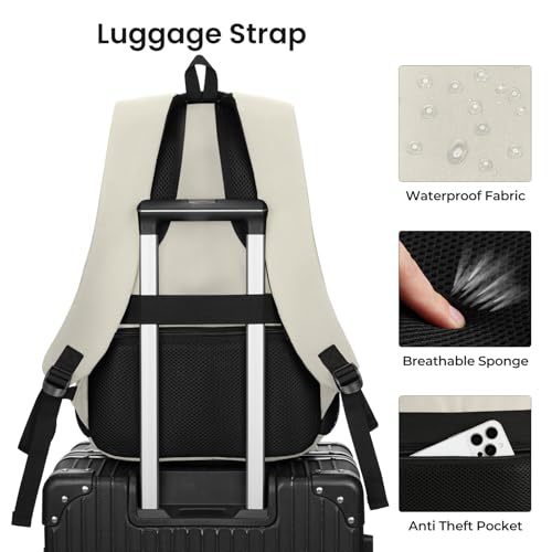Image of YAMTION Laptop Backpack for Men and Women, Black Backpack, School Backpack for Boys and Girls, Bookbag, Work Backpack Fits 15.6 Inch Laptop and Notebook
