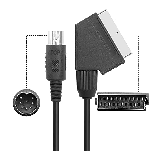Yaodhaod 1.8M / 6Ft Scart Cable Rgb Av Connector Cable Suitable For Sega Saturn Game Console Connecting Cable #TOP2