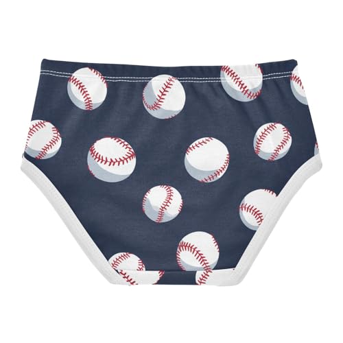 Wusikd Baseballs Girls' Underwear Cotton Navy Blue Girls Briefs Soft Toddler Underwear 2T2