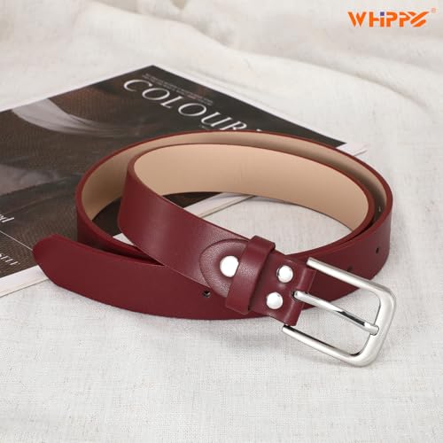 Image of WHIPPY Women Casual Leather Belt for Jeans Pants, Fashion Ladies Waist Dress Belt