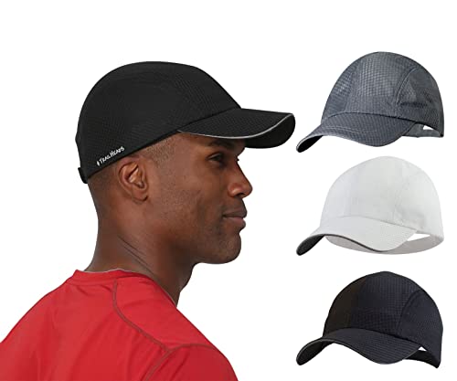 Image of TrailHeads Race Day Men's Running Hat - Lightweight, Quick Dry Mesh Cap with Reflective Accents & Sweatband - Performance Cap