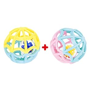 WEofferwhatYOUwant Play Ball Baby for Toddlers | 2 Outer Plus 2 Inner Balls | Rattles and Rolls for Double The Fun | Safe for Any Age