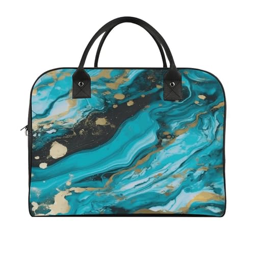 Maletín elegante azul turquesa y dorado para laptop miniatura 3