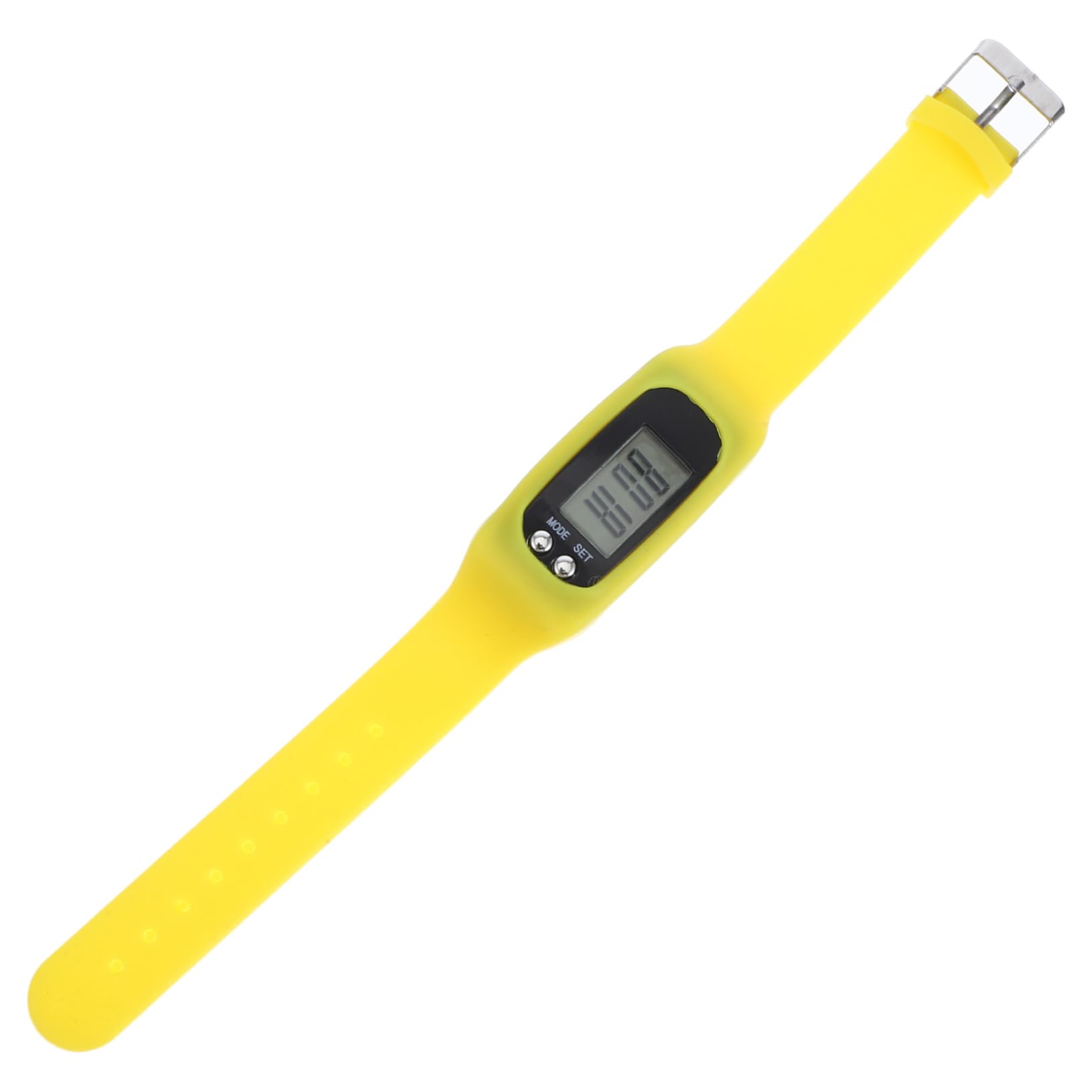 Bracelet Podomètre de Poignet en Silicone Jaune, Écran Visible