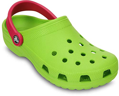 Image of Crocs Men's and Women's Classic Clog, Volt Green /Raspberry, 8 Women /6 Men