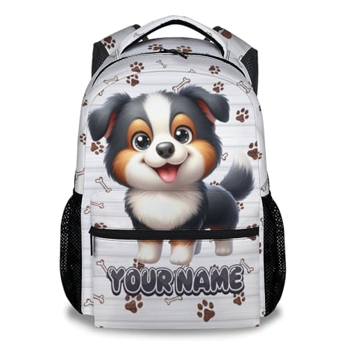 Kids' Australian Shepherd Backpack with Name, 17 Inch