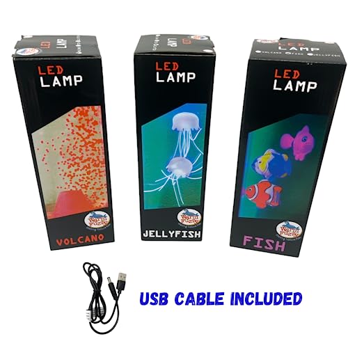 Image of WARM FUZZY Toys (1) Clownfish Lamp - Battery-Powered and USB Color-Changing Lava Lamp for Positive Energy - Perfect Home Office Decor or Gift for Kids
