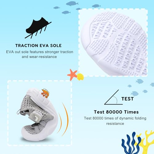 Image of JOINFREE Toddler Boys Girls Water Shoes Breathable Qucik Dry Sport Beach Sandals Lightweight Barefoot Flexible