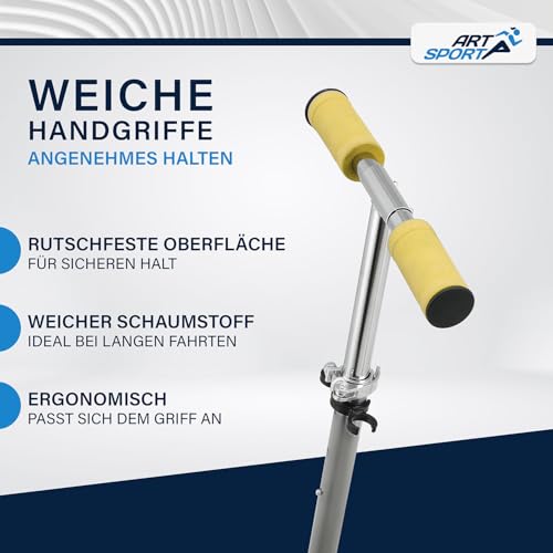 ArtSport Scooter Cityroller Skaterboy Big Wheel 205mm R&auml;der klappbar & h&ouml;henverstellbar - Kinder-Roller ab 3 Jahre - Tretroller bis 100 kg - blau