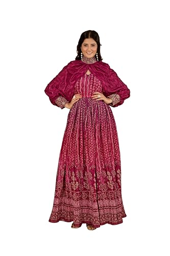Image of ODD BY chansi TRENDZ Women's Poly Georgette Long Sleeves V-Neck Flared Kurti