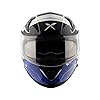 Axor Hex-2 ISI ECE DOT Certified Full Face Dual Visor Helmet for Men and Women with Pinlock Fitted Outer Clear Visor and Inner Smoke Sun Visor Motorbike Helmet White Blue-L