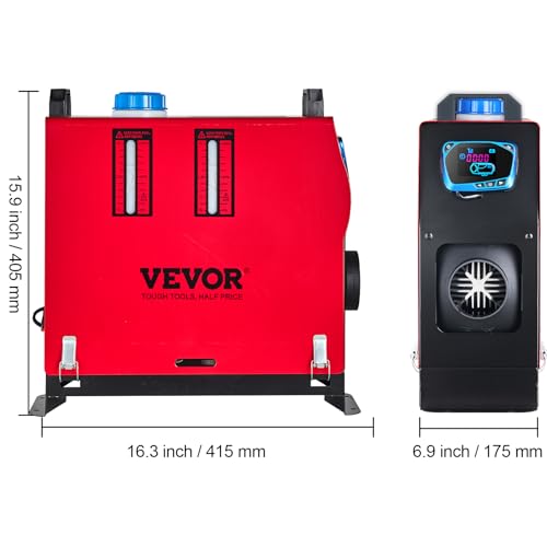 VEVOR 12 V Standheizung Diesel, 8 kW Diesel Lufterhitzer, 0,18-0,48 L Standheizung, Luft Dieselheizung, Air Diesel Heizung für Auto RV Boote LKW Wohnmobil Bus mit Schalldämpfer(1 Luftauslass)