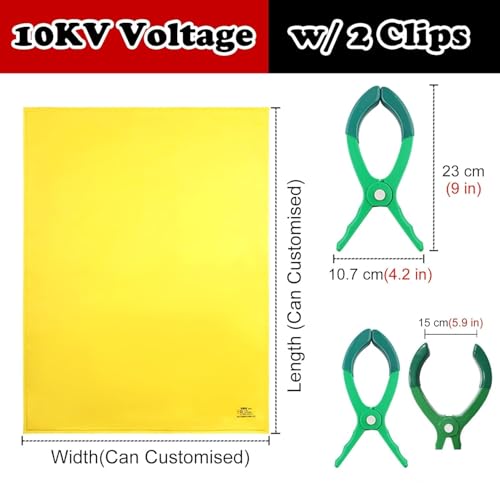 Tapete de resina aislante de 10 kV pack de 6 alfombrillas de 40x50 cm para electricistas 6