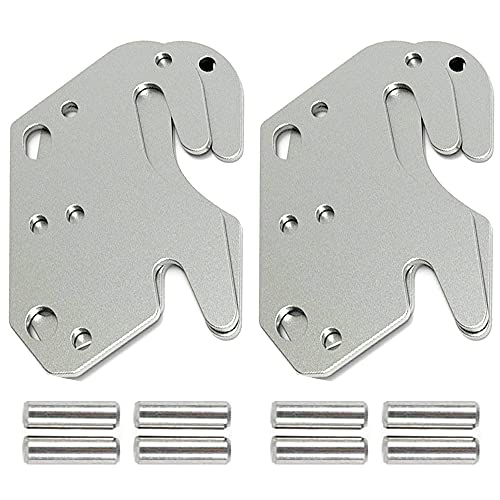 POROHOM 4 PCS Universal Wood Bed Rail Hook Plates for Beds Frame Bracket Headboard Footboard with Pin Replacement Wooden Bed Parts or New Bed Constructions