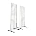 2' x 6' Gridwall Panel Tower with T-Base Floorstanding Display Kit, 2-Pack Black