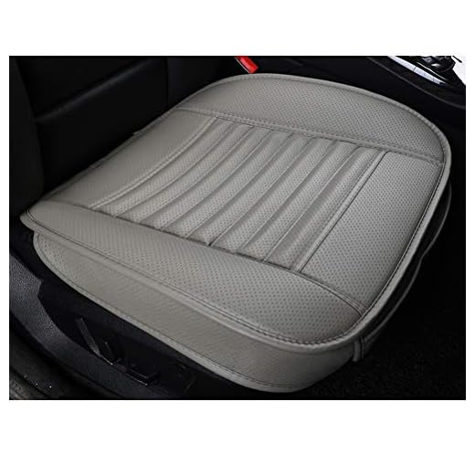 LUOLLOVE Funda Coche Asientos Universales, Interior Coche Protector de Asiento Delantero, Súper Transpirable Cuero Bambú Carbón,20.5 * 20.1 '' (1 Paquete,Gris)