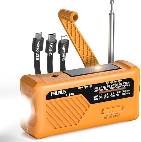 PRUNUS J-366 Radio a Pile Survie (AAA), Radio Portable d’Urgence ...