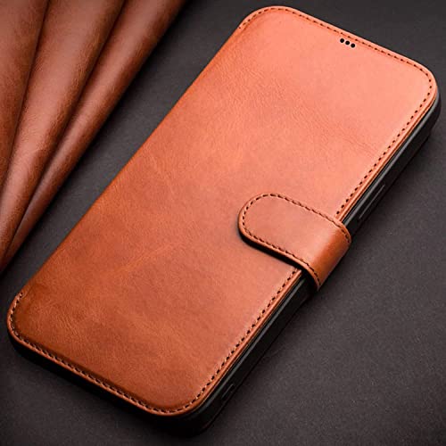 Étui en cuir de vache véritable fait main pour iPhone 13 GUMMMY marron - 6