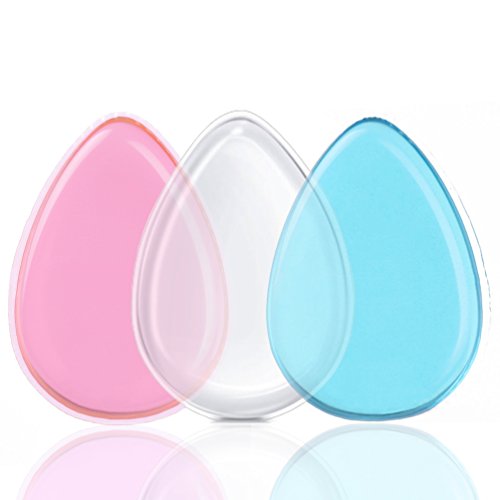3 Pack Silicone Makeup Sponge - KINGMAS Cosmetic Beauty Makeup Tools Blender Powder Puff