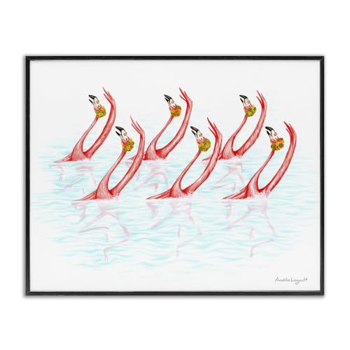 Flamingo Synchronized Swimming, 24 x 30 Inch Framed Giclée Print