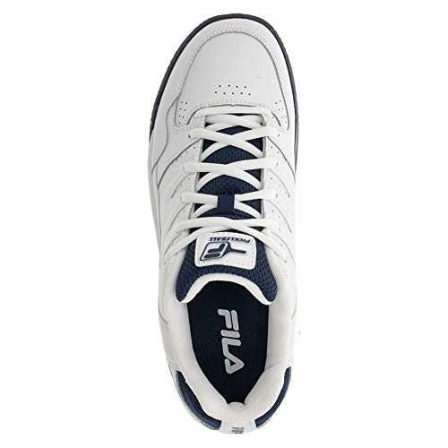 FILA Men's Double Bounce Pickleball Shoe (White/FILA Navy/White, 7)