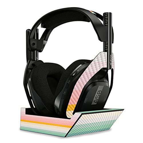 Image of MightySkins Carbon Fiber Skin Compatible with Astro A50 Wireless Headphones + Base Station (Gen 4) - Horizon Stripes | Protective, Durable Textured Carbon Fiber Finish | Easy to Apply