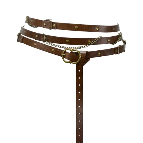 Medieval Women's Belt, DIY Metal Chain Belt, Multi-Layer Adjustable Body Chain Thin, Vintage Dress Punk Belt Cosplay