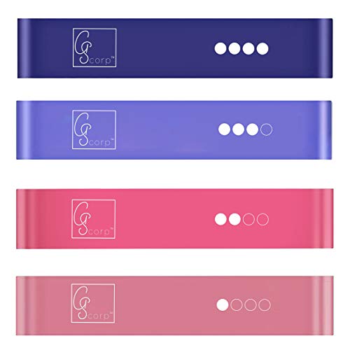 GearbyScorp Signature 4-Piece Latex Bands  Resistance Loop Bands for Women  Fitness Resistance Bands with Gradual Intensity  Resistance Bands for Fitness, Yoga, Pilates  4pcs